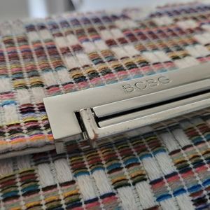 BCBG Clutch. Multi Color Weave